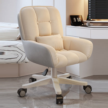 Modern Minimalist Penguin Velvet Carbon Steel Square Movable Desk Chair With Backrest For Home Office