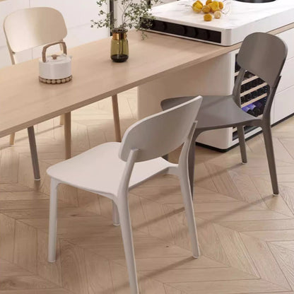 Modern Minimalist Plastic Square Oval Dining Chair With Backrest For Dining Room