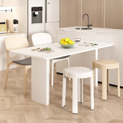 Modern Minimalist Plastic Square Oval Dining Chair With Backrest For Dining Room