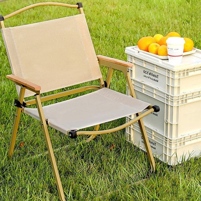 Contemporary Scandinavian Oxford Fabric Steel X-Shaped Folding Outdoor Chair With Backrest For Camping & Beach