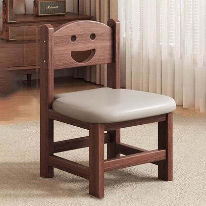 Traditional Chinese Faux Leather Pine Wood Curved Cylindrical Low Stool With Backrest For Living Room