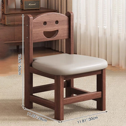 Traditional Chinese Faux Leather Pine Wood Curved Cylindrical Low Stool With Backrest For Living Room