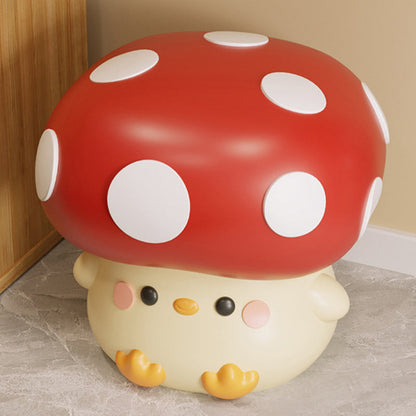 Modern Art Deco Resin Mushroom-Shaped Shoe Bench For Living Room