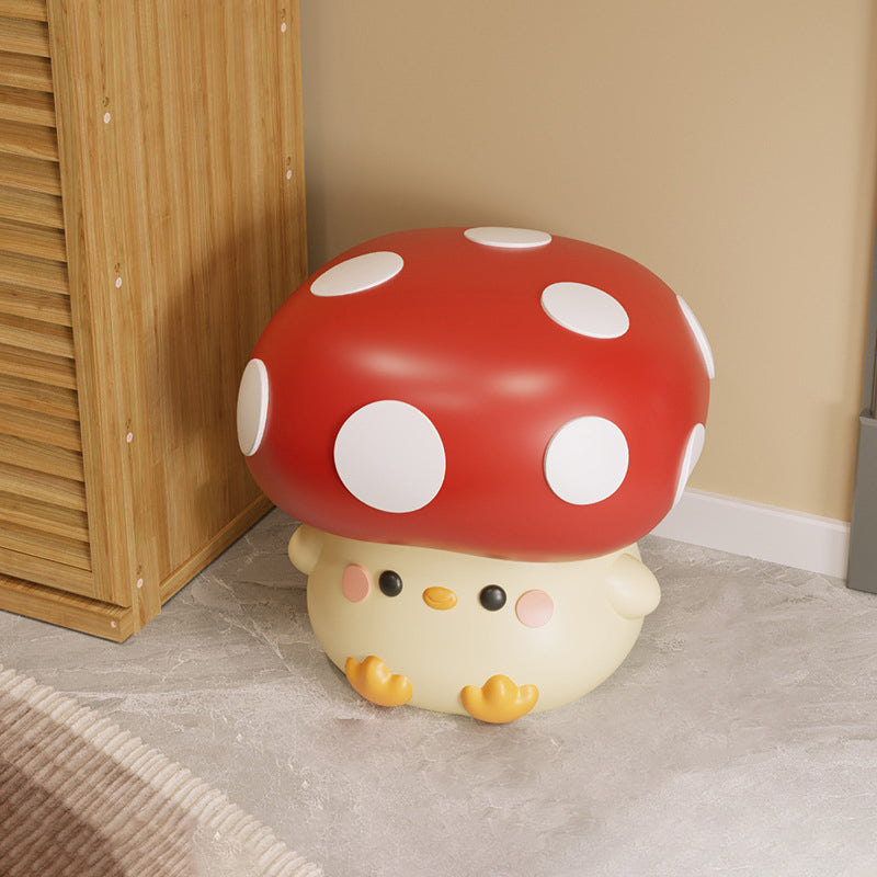 Modern Art Deco Resin Mushroom-Shaped Shoe Bench For Living Room