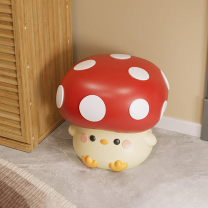 Modern Art Deco Resin Mushroom-Shaped Shoe Bench For Living Room