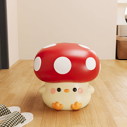 Modern Art Deco Resin Mushroom-Shaped Shoe Bench For Living Room