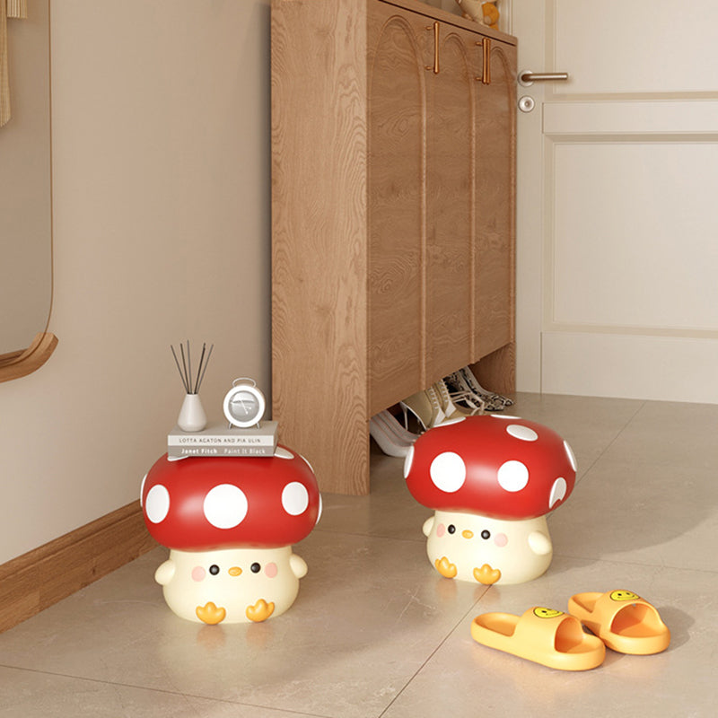 Modern Art Deco Resin Mushroom-Shaped Shoe Bench For Living Room