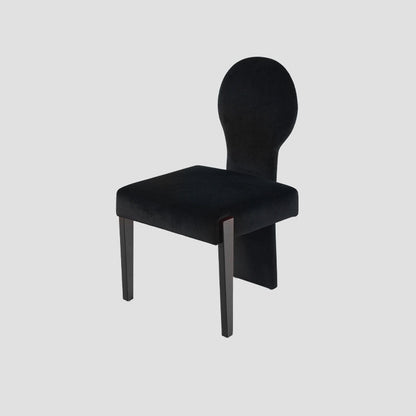 Contemporary Scandinavian Velvet Rubberwood Square Curved Vanity Chair With Backrest For Bedroom
