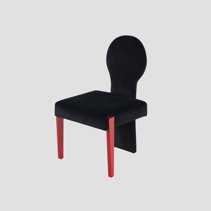 Contemporary Scandinavian Velvet Rubberwood Square Curved Vanity Chair With Backrest For Bedroom