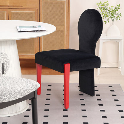 Contemporary Scandinavian Velvet Rubberwood Square Curved Vanity Chair With Backrest For Bedroom