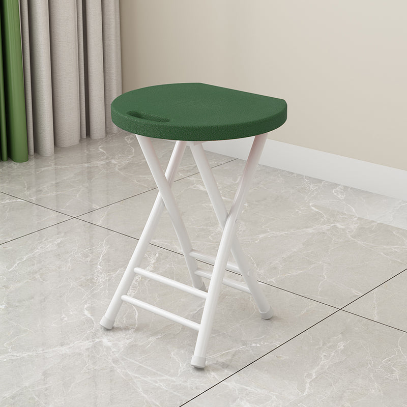 Modern Minimalist PP Iron Round X-Shaped Folding Chair For Living Room