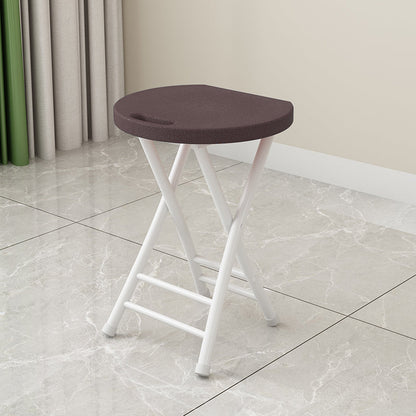 Modern Minimalist PP Iron Round X-Shaped Folding Chair For Living Room