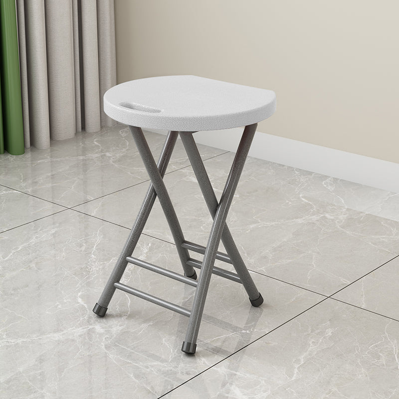 Modern Minimalist PP Iron Round X-Shaped Folding Chair For Living Room