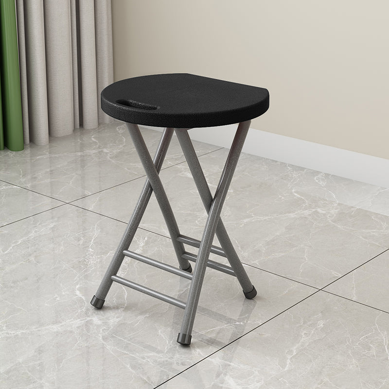 Modern Minimalist PP Iron Round X-Shaped Folding Chair For Living Room