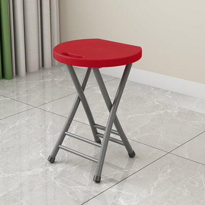 Modern Minimalist PP Iron Round X-Shaped Folding Chair For Living Room