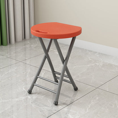 Modern Minimalist PP Iron Round X-Shaped Folding Chair For Living Room