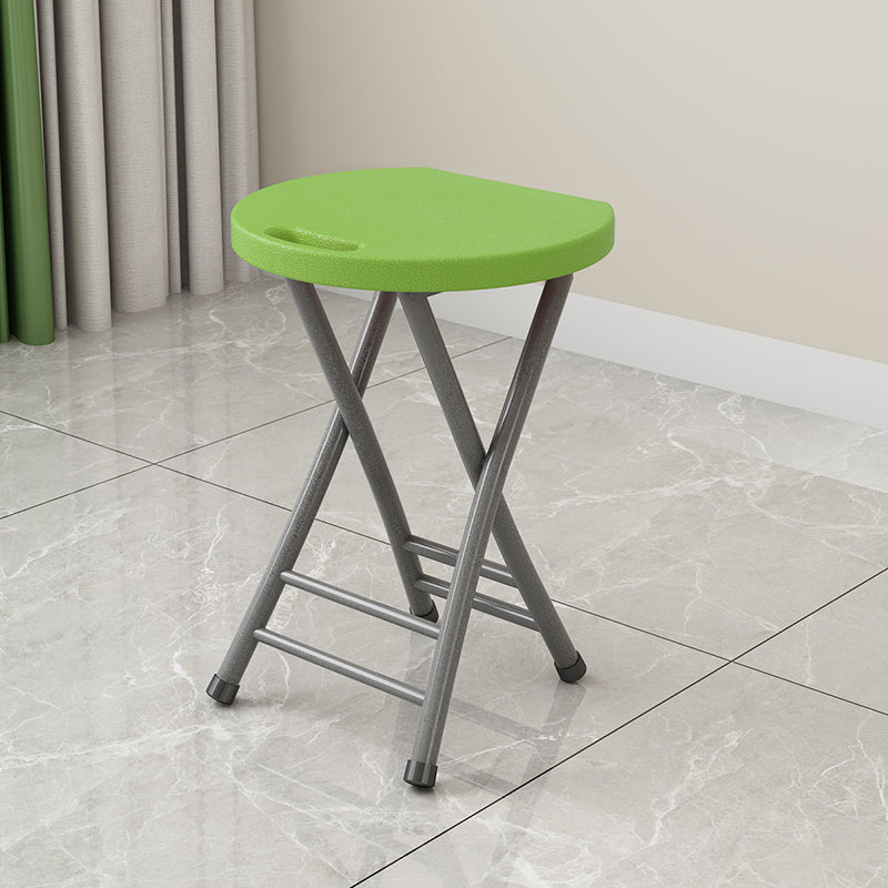 Modern Minimalist PP Iron Round X-Shaped Folding Chair For Living Room
