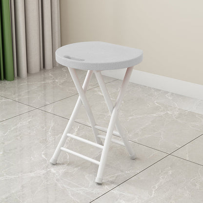Modern Minimalist PP Iron Round X-Shaped Folding Chair For Living Room