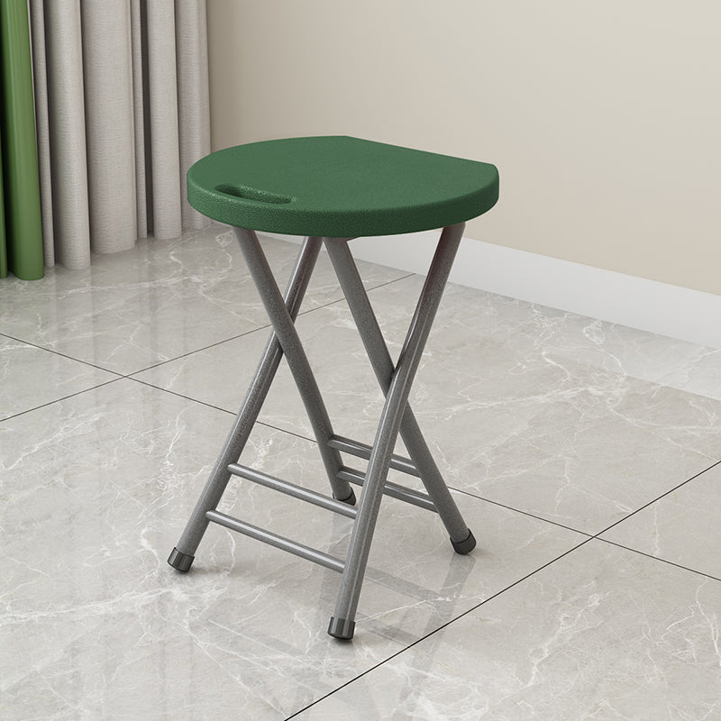 Modern Minimalist PP Iron Round X-Shaped Folding Chair For Living Room