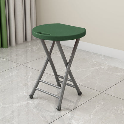 Modern Minimalist PP Iron Round X-Shaped Folding Chair For Living Room