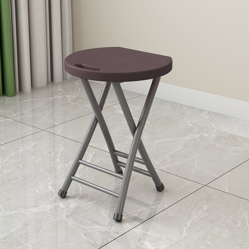 Modern Minimalist PP Iron Round X-Shaped Folding Chair For Living Room