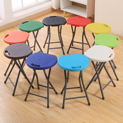 Modern Minimalist PP Iron Round X-Shaped Folding Chair For Living Room