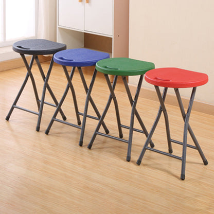 Modern Minimalist PP Iron Round X-Shaped Folding Chair For Living Room