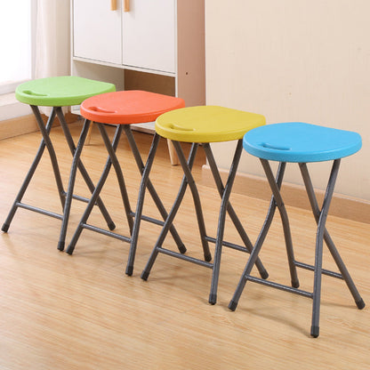 Modern Minimalist PP Iron Round X-Shaped Folding Chair For Living Room