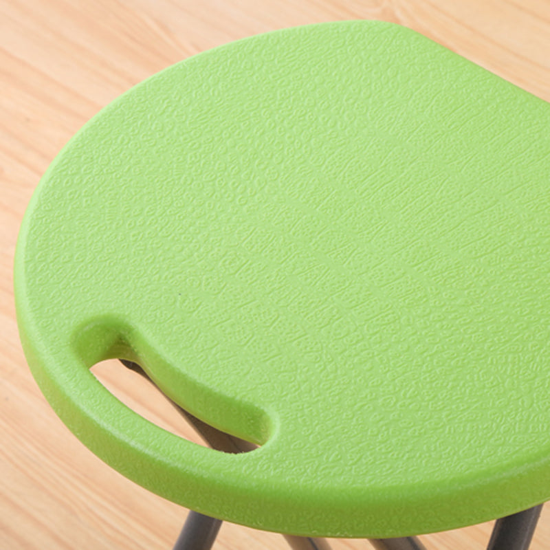 Modern Minimalist PP Iron Round X-Shaped Folding Chair For Living Room