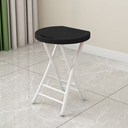 Modern Minimalist PP Iron Round X-Shaped Folding Chair For Living Room
