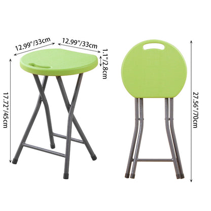 Modern Minimalist PP Iron Round X-Shaped Folding Chair For Living Room