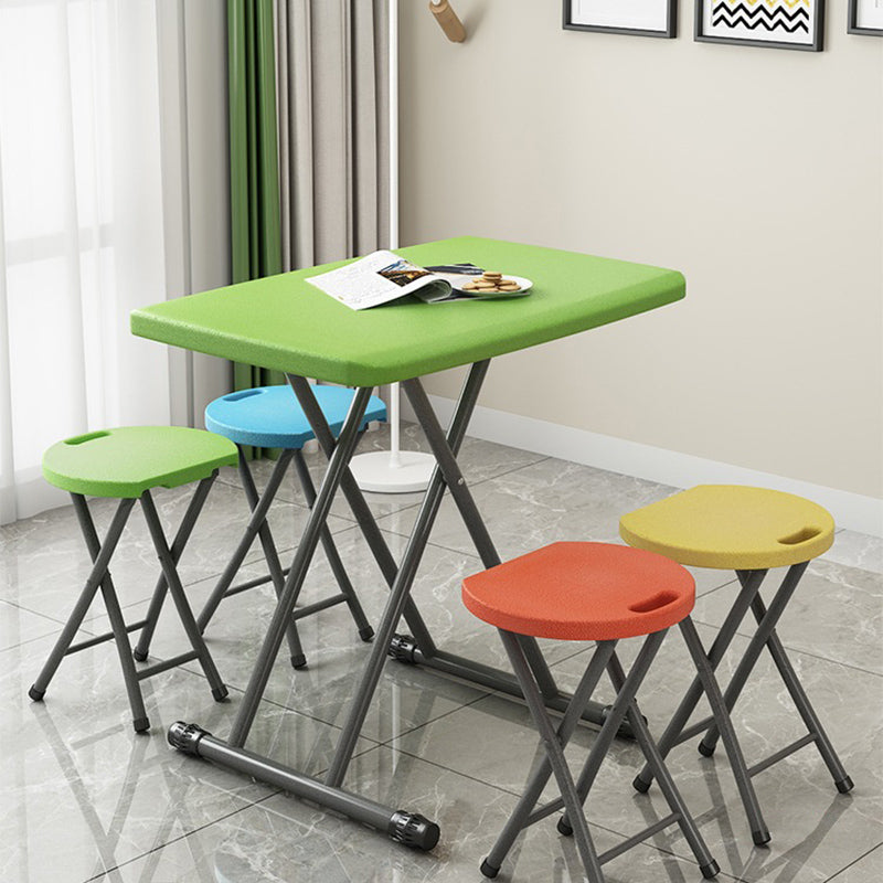 Modern Minimalist PP Iron Round X-Shaped Folding Chair For Living Room