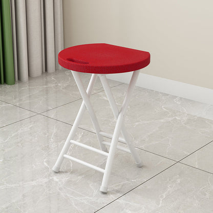Modern Minimalist PP Iron Round X-Shaped Folding Chair For Living Room