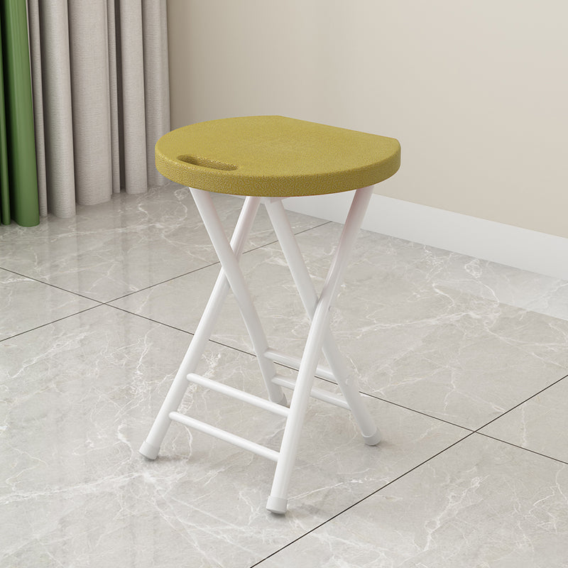 Modern Minimalist PP Iron Round X-Shaped Folding Chair For Living Room