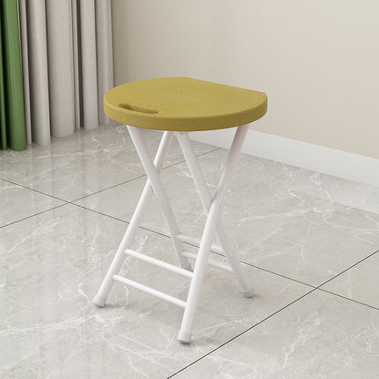 Modern Minimalist PP Iron Round X-Shaped Folding Chair For Living Room