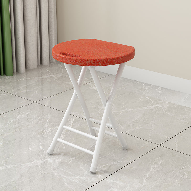 Modern Minimalist PP Iron Round X-Shaped Folding Chair For Living Room