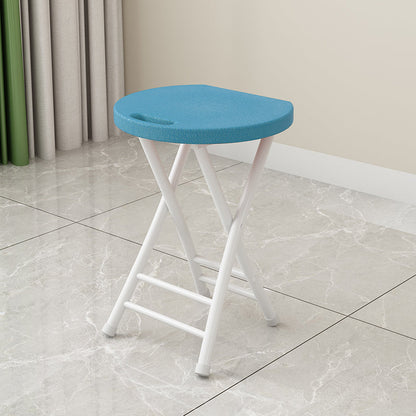 Modern Minimalist PP Iron Round X-Shaped Folding Chair For Living Room