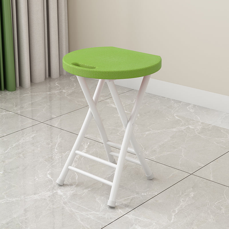 Modern Minimalist PP Iron Round X-Shaped Folding Chair For Living Room