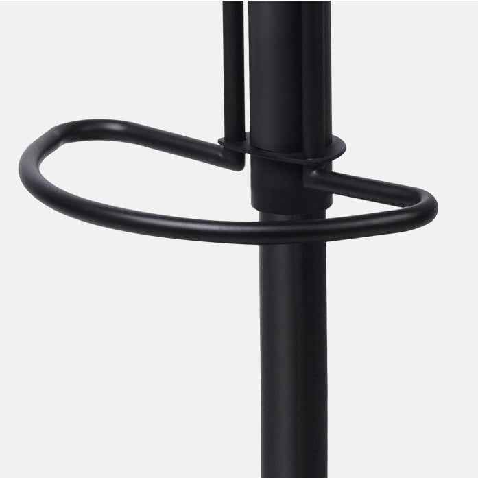 Contemporary Nordic Crazy Horse Leather Stainless Steel Carbon Steel Swivel Bar Stool With Backrest For Living Room