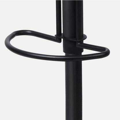 Contemporary Nordic Crazy Horse Leather Stainless Steel Carbon Steel Swivel Bar Stool With Backrest For Living Room
