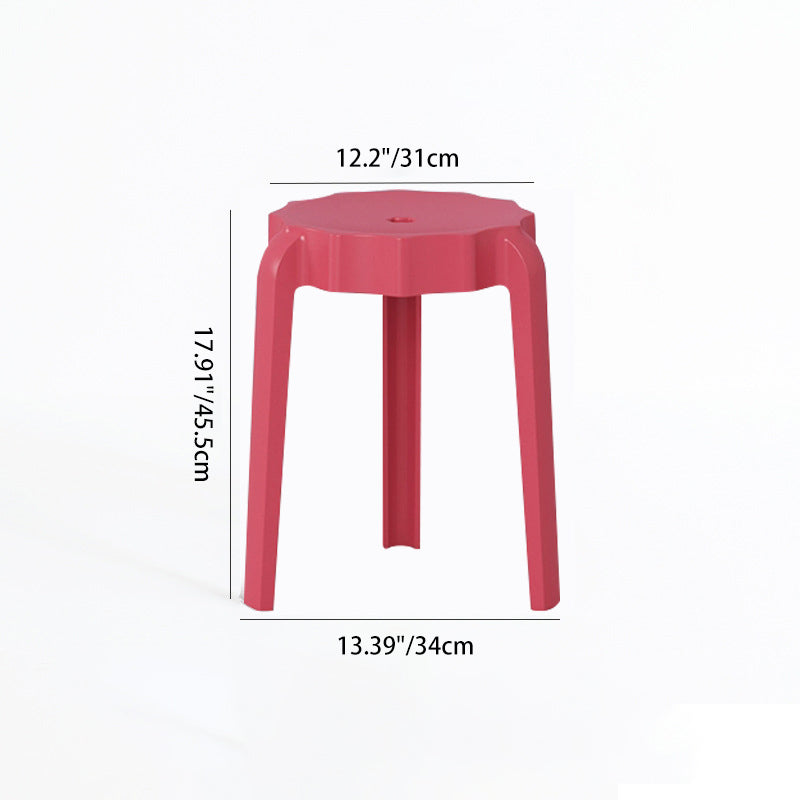 Modern Minimalist PP Petal-Shaped Stackable Low Stool For Living Room