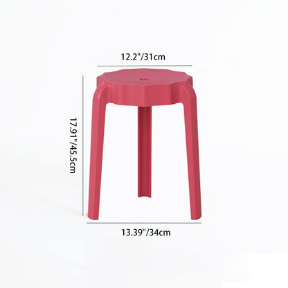 Modern Minimalist PP Petal-Shaped Stackable Low Stool For Living Room