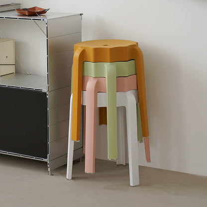 Modern Minimalist PP Petal-Shaped Stackable Low Stool For Living Room