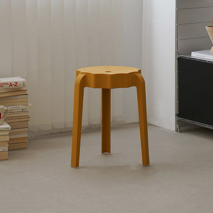 Modern Minimalist PP Petal-Shaped Stackable Low Stool For Living Room