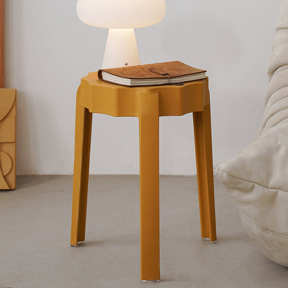 Modern Minimalist PP Petal-Shaped Stackable Low Stool For Living Room