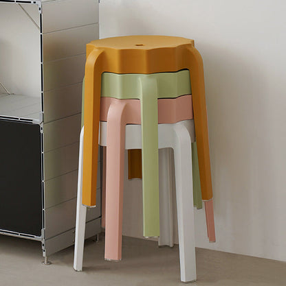 Modern Minimalist PP Petal-Shaped Stackable Low Stool For Living Room