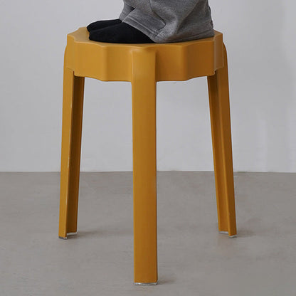 Modern Minimalist PP Petal-Shaped Stackable Low Stool For Living Room