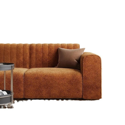 Traditional French Chenille Eucalyptus Wavy Rectangular Sofa 2-Seater With Armrest Backrest For Living Room