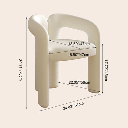 Contemporary Creative Velvet Metal Rounded Curved Cylindrical Vanity Chair With Armrests Backrest For Bedroom