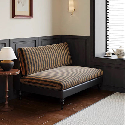 Traditional French Solid Wood Fabric Rectangular Cylindrical Accent Chair With Backrest For Living Room